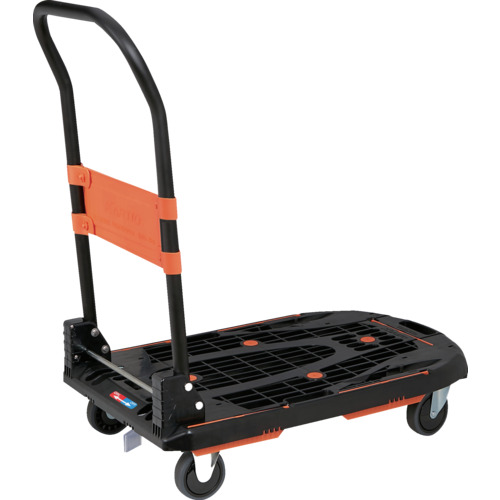 ＴＲＵＳＣＯ 樹脂台車 カルティオ(新型) 780x490 折畳 ブラック 樹脂ストッパー付 MPK780-BK-JS