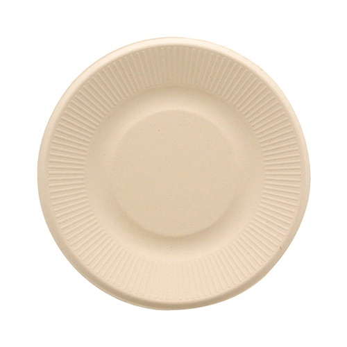 HEIKO 紙皿 業務用 バガスペーパーウェア プレート クラフト 21cm 50枚/袋