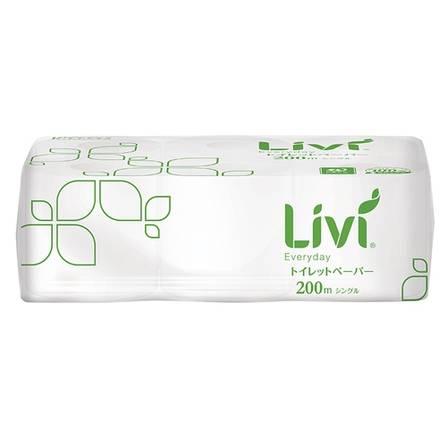ユニバーサル・ペーパー リビィ トイレットペーパー 200m シングル 6ロール/パック