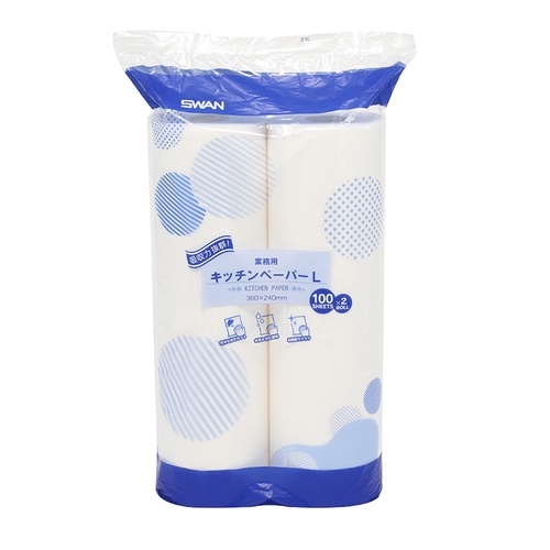 SWAN 業務用 キッチンペーパー L 1パック(100枚×2本)