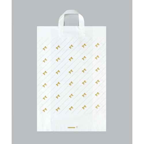 ポリ手提袋 カルチャーバッグ リボンストライプ 大 福助工業