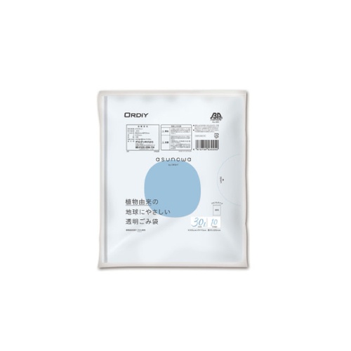 エコ材質ゴミ袋 asunowa 透明ごみ袋 30L 10P オルディ