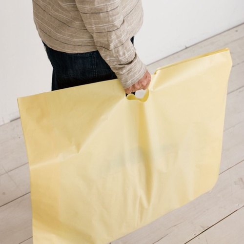 ポリ手提げ クリームPEバッグ(100枚) ヘッズ