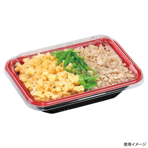 どんぶり容器 MFP角丼-16-11 本体 M赤黒 エフピコ