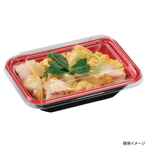 どんぶり容器 MFP角丼-16-11 本体 M赤黒 エフピコ