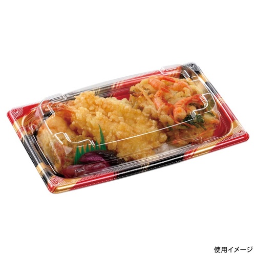 どんぶり容器 MFP角盛重 21-13 本体 はけ嵐赤 エフピコ