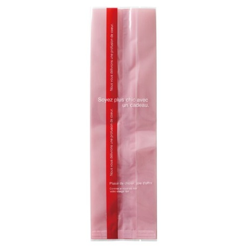 テープ無 OPP袋 ラインスイーツパック(レッド) クリア-6(50枚) ヘッズ