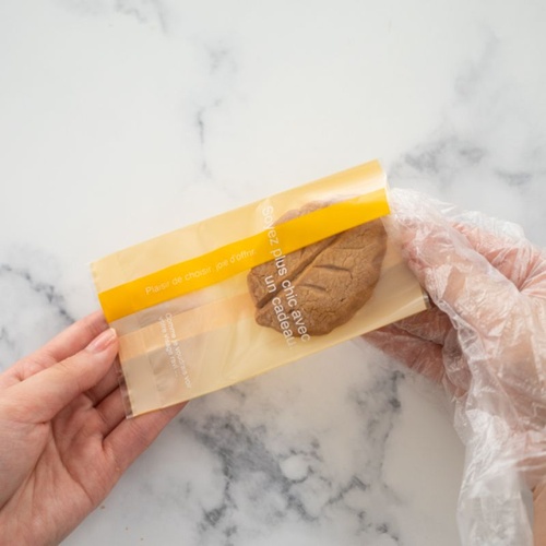 テープ無 OPP袋 ラインスイーツパック(ブライトイエロー) クリア-4(100枚) ヘッズ