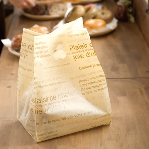 ポリ手提げ カフェオレガゼットバッグ-S(100枚) ヘッズ