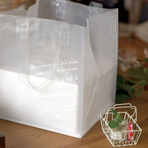 ポリ手提げ ワイド型フロストバッグ-2(20枚) ヘッズ