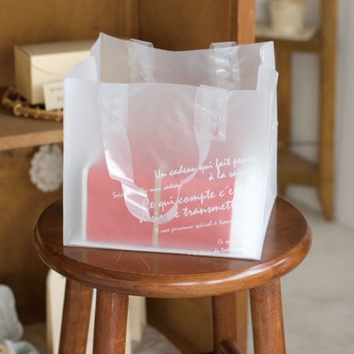 ポリ手提げ ワイド型フロストバッグ-1(30枚) ヘッズ