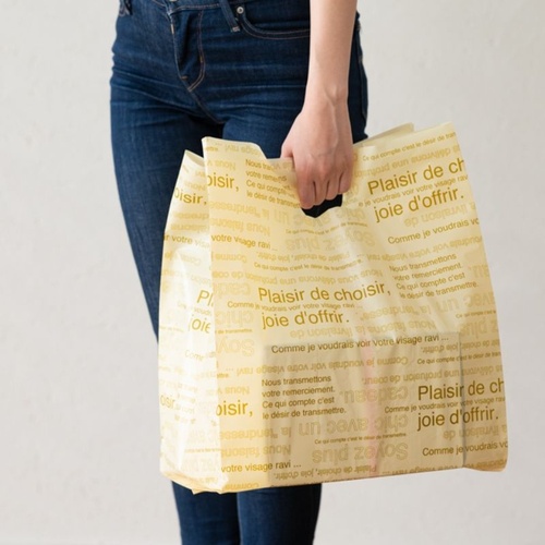 ポリ手提げ カフェオレガゼットバッグ-L(100枚) ヘッズ