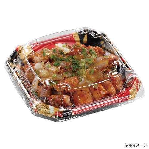 どんぶり容器 MFPかぐら丼 17-17 本体 黒扇子内朱 エフピコ