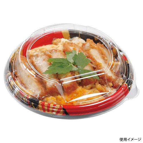 どんぶり容器 MFP-丸丼 18(V1) 本体 黒扇子内朱 エフピコ