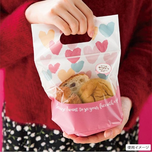 チャック付き袋 パステルハートジップ付バッグ-XS(30枚) ヘッズ