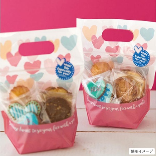 チャック付き袋 パステルハートジップ付バッグ-XS(30枚) ヘッズ