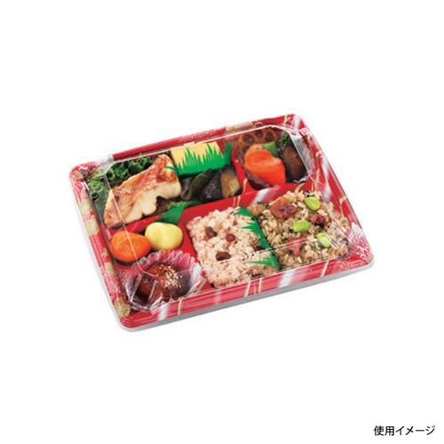 弁当容器 MS角弁 23-19-3 かなで赤本体 エフピコチューパ