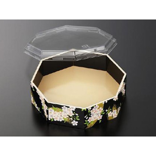 折箱 さが野 八角 5.1寸 宝扇華-黒 (ボ) 中央化学