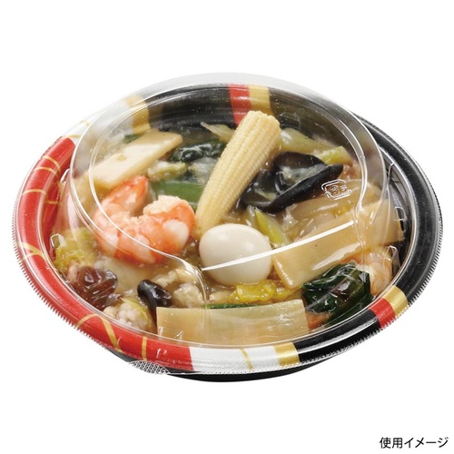 惣菜容器 MFPデリプレ丸16 フラン赤黒 エフピコ