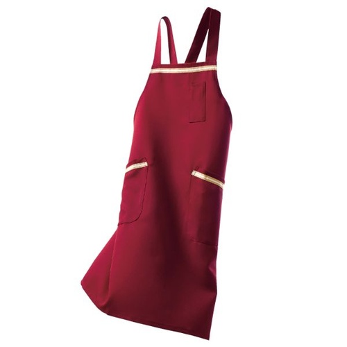 胸当てエプロン エプロン 兼用 ワイン/ベージュ フリーサイズ 住商モンブラン