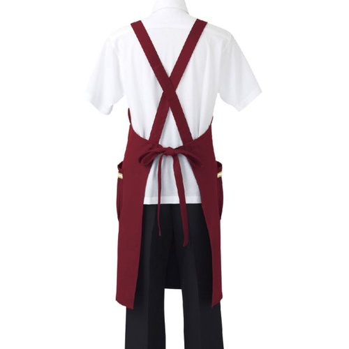 胸当てエプロン エプロン 兼用 ワイン/ベージュ フリーサイズ 住商モンブラン