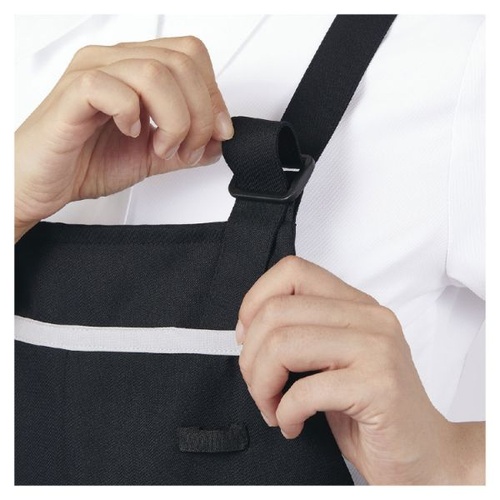 胸当てエプロン エプロン 兼用 黒/グレー ヒモ収納仕様 フリーサイズ 住商モンブラン