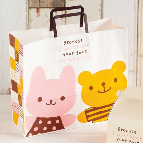 紙手提袋 ウサクマペーパーバッグ-3(50枚) ヘッズ