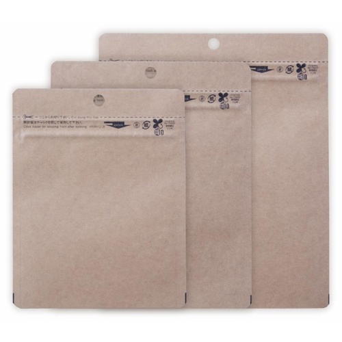 チャック付き袋 ラミジップ平袋クラフトVMタイプ KRVM-1414F 生産日本社