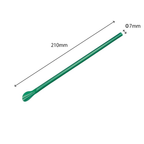 かき氷用品 スプーンストロー φ7×210mm 裸 緑 羽柴化成工業