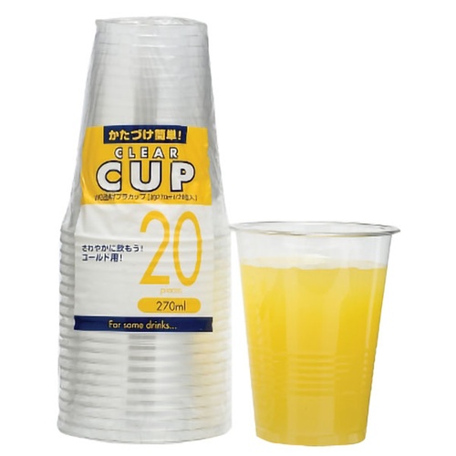 プラコップ WB透明プラカップ270ml 20個入 アートナップ