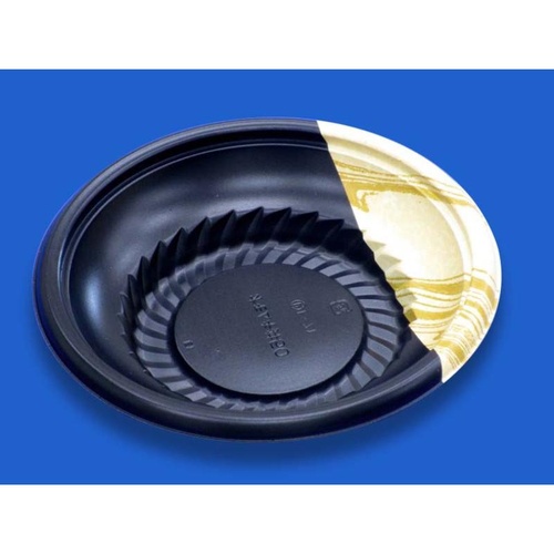 どんぶり容器 趣き丼50本体吹寄せ黒 デンカポリマー