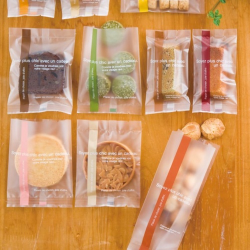 テープ無 OPP袋 ラインスイーツパック(ベージュ) マット-3(100枚) ヘッズ