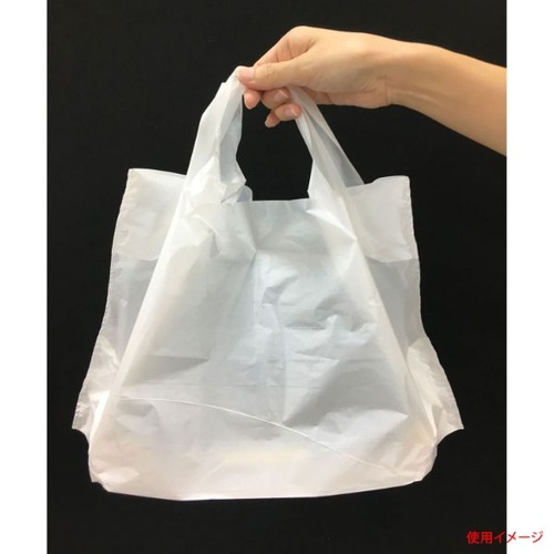 レジ袋 外リップスカンジーバッグ 弁当用(LL) 無地 乳白 まつもと合成