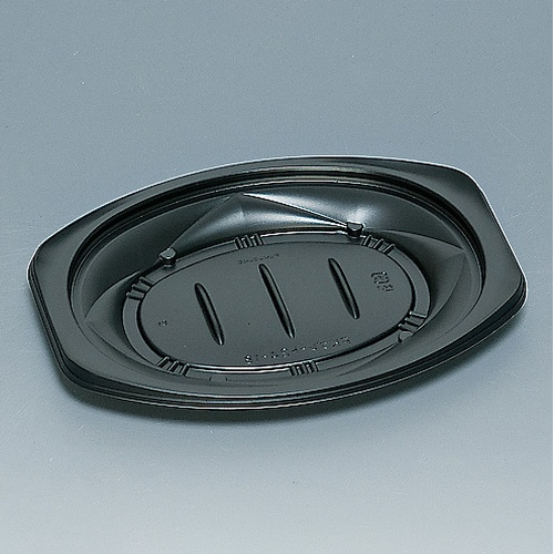 軽食容器 FKプレート24-18H 黒 福助工業