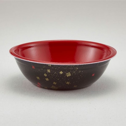 どんぶり容器 SD-170 耐熱黒まきえ内赤(800) 青葉紙業