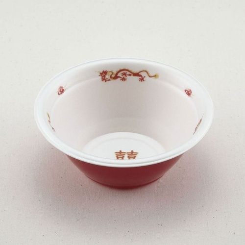 弁当容器 ラーメン 小(本体)耐熱龍外赤(600) 青葉紙業