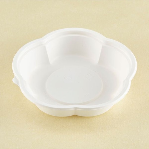 弁当容器 フラワー 140(本体)白 青葉紙業