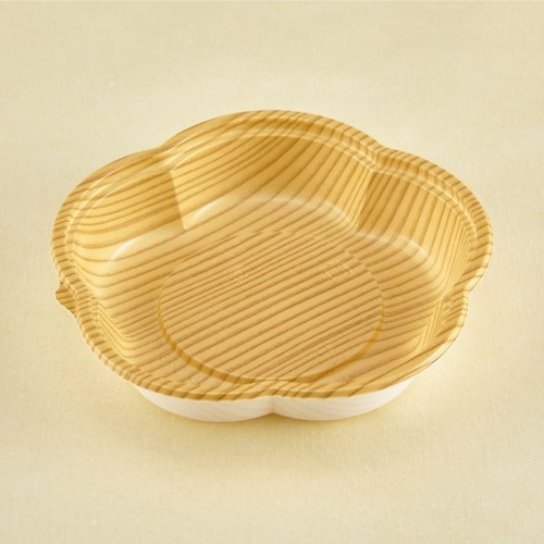 弁当容器 フラワー 140(本体)もくめ 青葉紙業