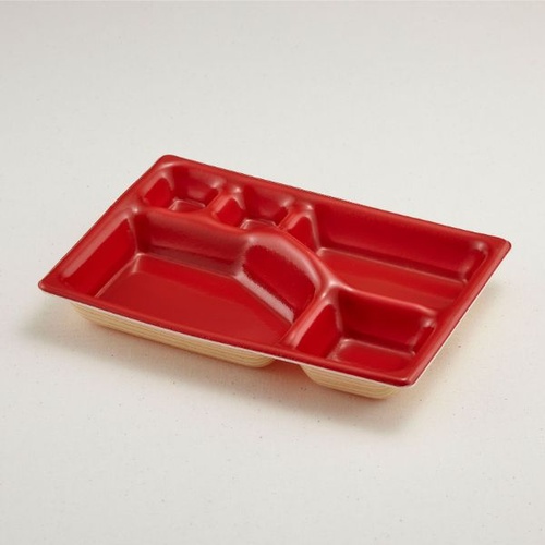 弁当容器 FS-2(本体)耐熱もくめ内赤 青葉紙業