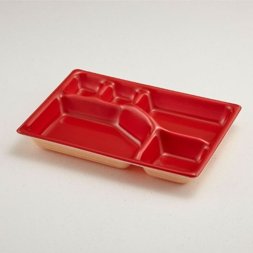 弁当容器 FS-3(本体)耐熱もくめ内赤 青葉紙業