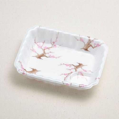 弁当容器 かく皿(小)紅梅 青葉紙業