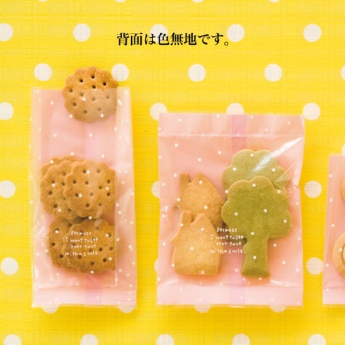 テープ無 OPP袋 ピンクドットスイーツパック クリア-2(100枚) ヘッズ