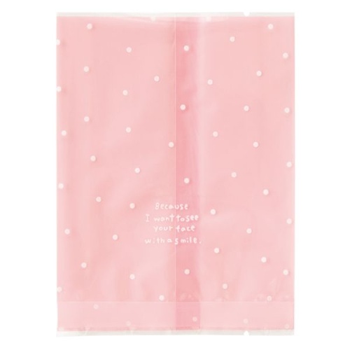 テープ無 OPP袋 ピンクドットスイーツパック クリア-3(100枚) ヘッズ