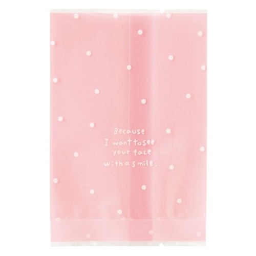 テープ無 OPP袋 ピンクドットスイーツパック クリア-4(100枚) ヘッズ