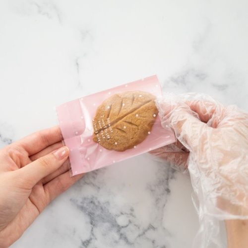 テープ無 OPP袋 ピンクドットスイーツパック クリア-4(100枚) ヘッズ