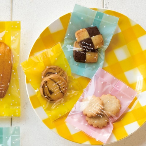 テープ無 OPP袋 ピンクドットスイーツパック クリア-4(100枚) ヘッズ