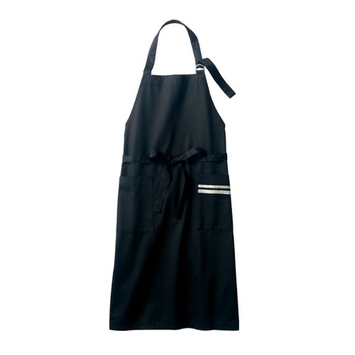 胸当てエプロン BW5502-18_F エプロン 兼用 ブラック/グレー フリーサイズ 住商モンブラン