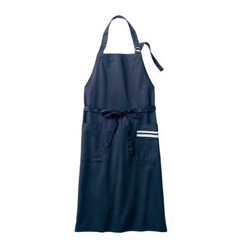 胸当てエプロン BW5502-42_F エプロン 兼用 ネイビー/ホワイト フリーサイズ 住商モンブラン