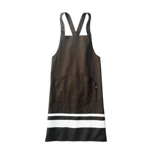 胸当てエプロン BW5505-72_F エプロン 兼用 ブラウン/ホワイト フリーサイズ 住商モンブラン