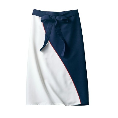 ミドルエプロン BW5507-29_F サロンエプロン 兼用 ブルー/ホワイト フリーサイズ 住商モンブラン